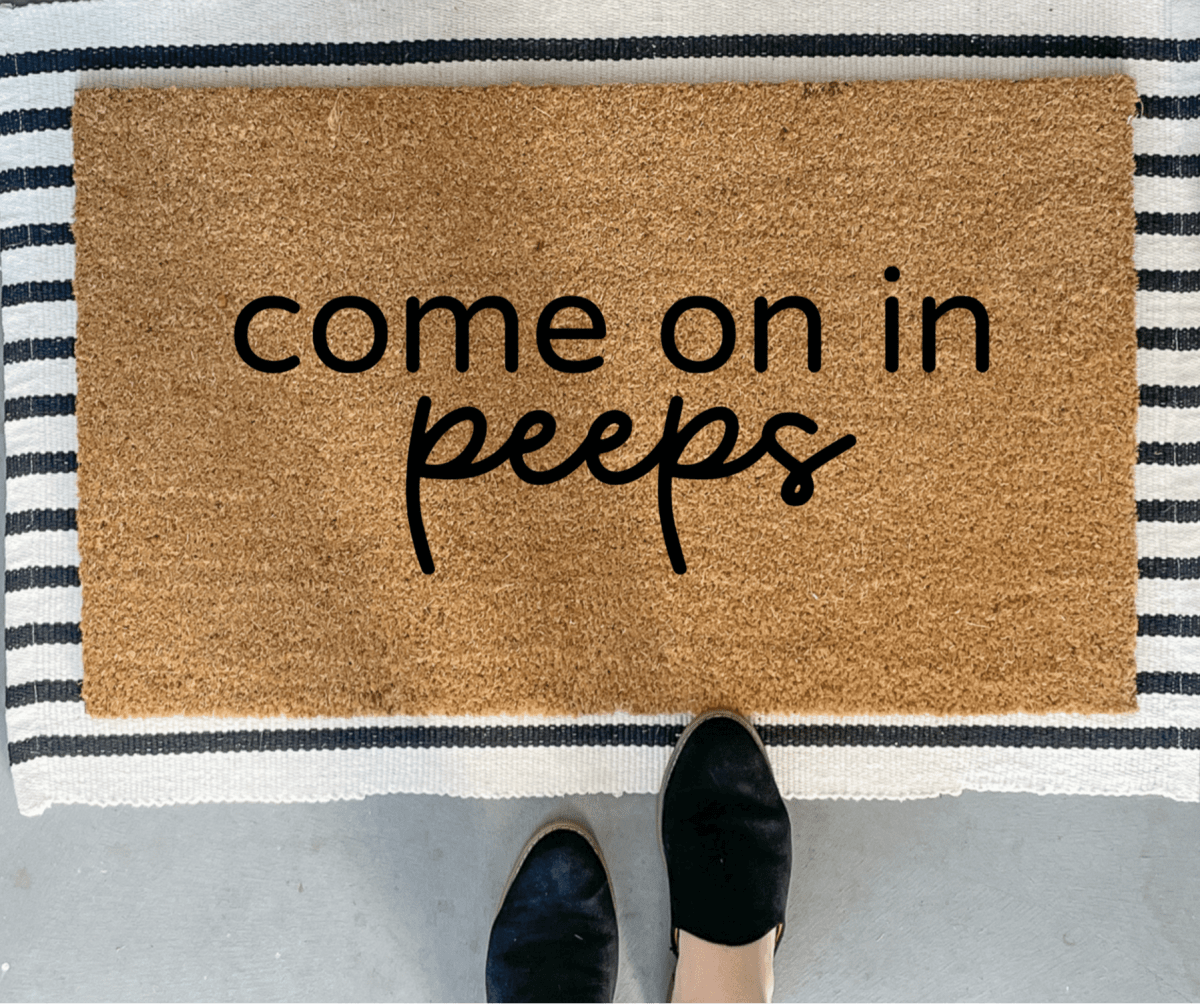 Nickel Designs Custom Doormats Come On In Peeps Funny Easter Doormat - lily & onyx