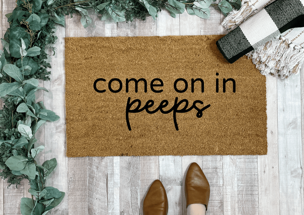 Nickel Designs Custom Doormats Come On In Peeps Funny Easter Doormat - lily & onyx