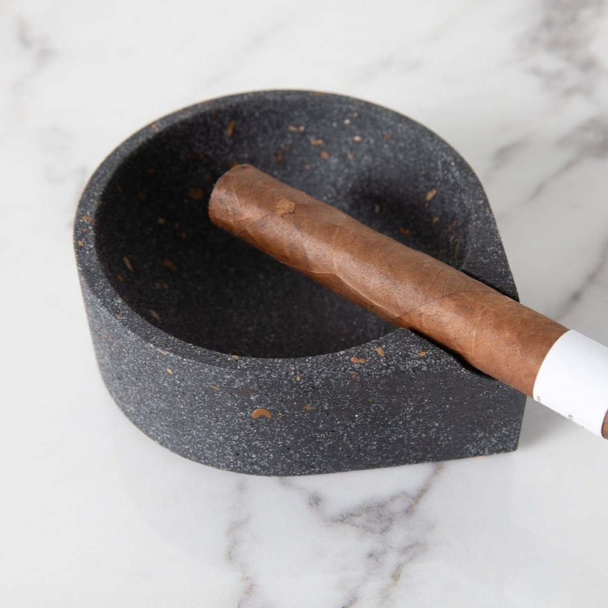 Pretti.Cool Concrete Cigar Ashtray | Black Terrazzo