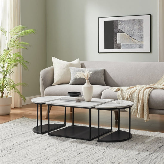 Walker Edison Contemporary 3 Piece Coffee Table Set - lily & onyx