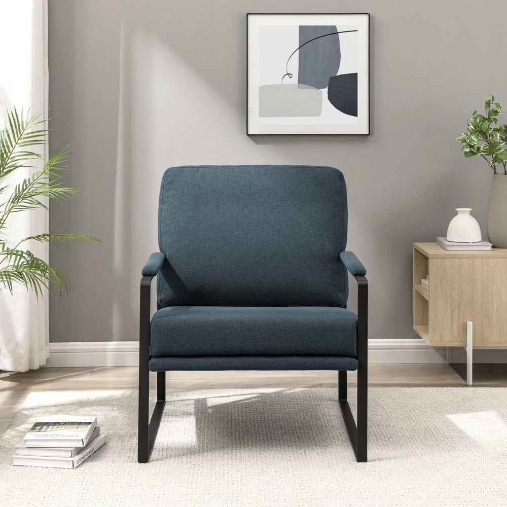 Walker Edison Contemporary Square Metal Frame Accent Chair - lily & onyx