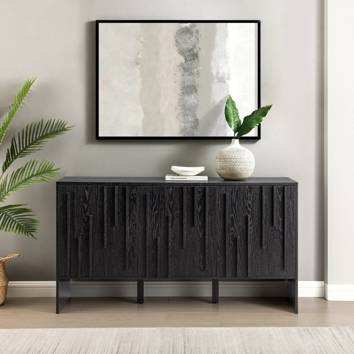 Walker Edison Contemporary Wood Detailed-Door Sideboard - lily & onyx