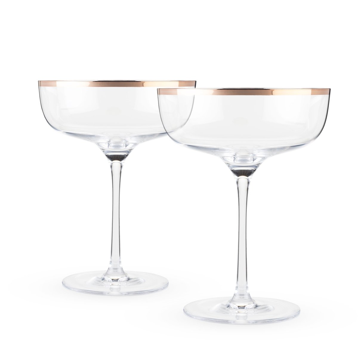 Twine Living Copper Rim Crystal Coupe Set - lily & onyx