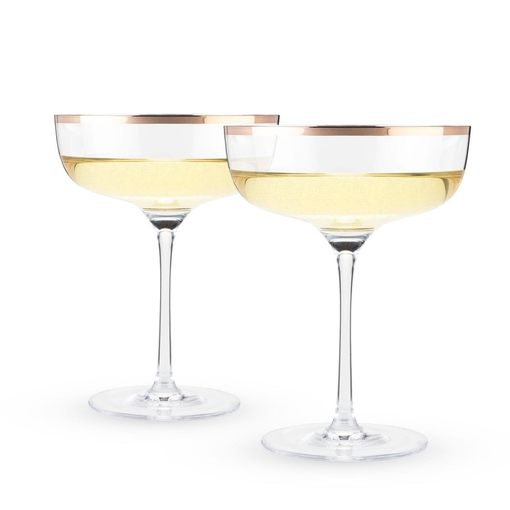 
                      
                        Twine Living Copper Rim Crystal Coupe Set - lily & onyx
                      
                    
