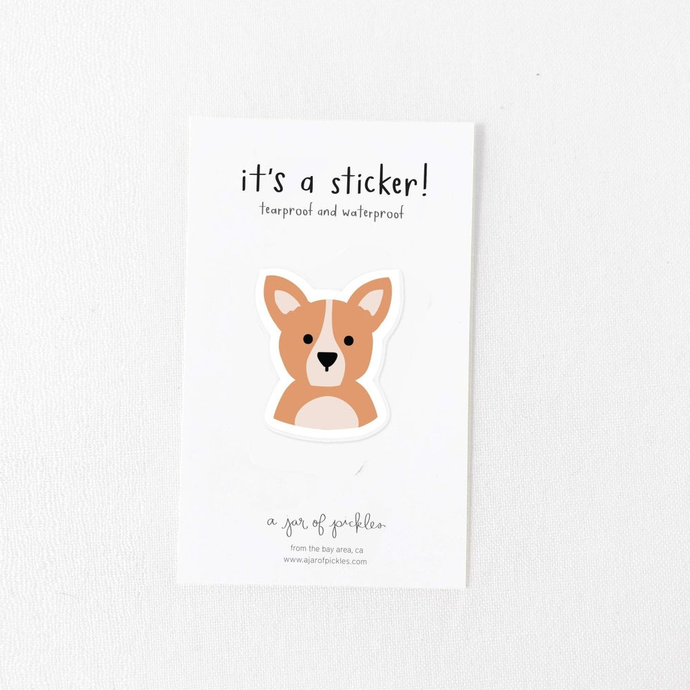 A Jar of Pickles Corgi Dog Vinyl Sticker - lily & onyx