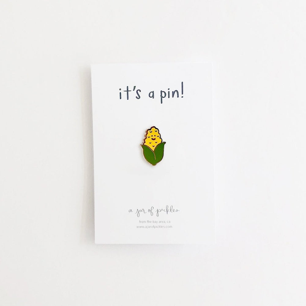 A Jar of Pickles Corn Vegetable Pin - lily & onyx