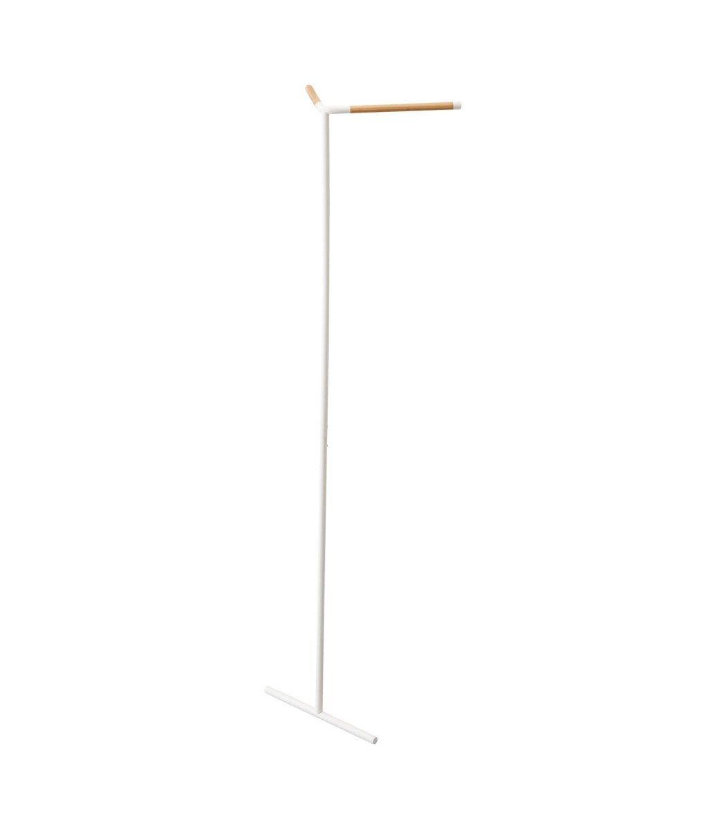 Yamazaki Home Corner Leaning Steel & Wood Coat Hanger, 63" H - lily & onyx