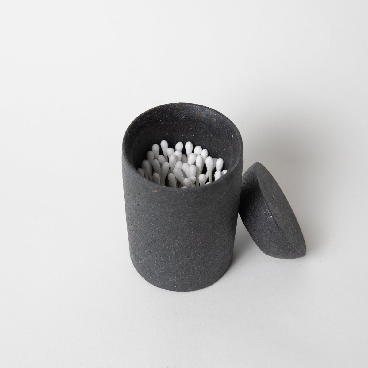 Pretti.Cool Cotton Swab Holder | Black Terrazzo - lily & onyx