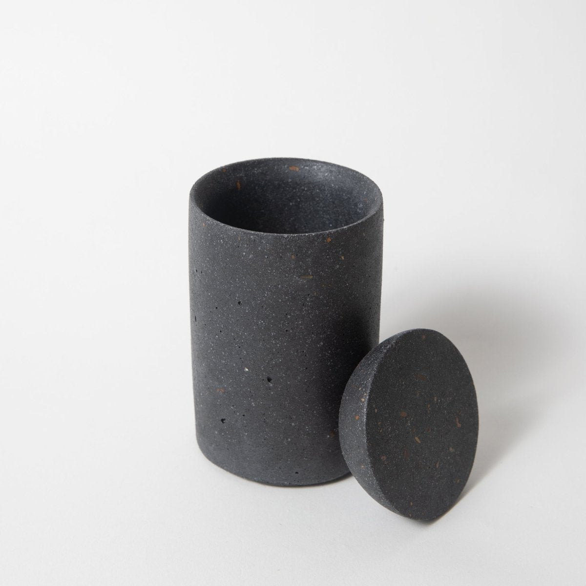 Pretti.Cool Cotton Swab Holder | Black Terrazzo - lily & onyx