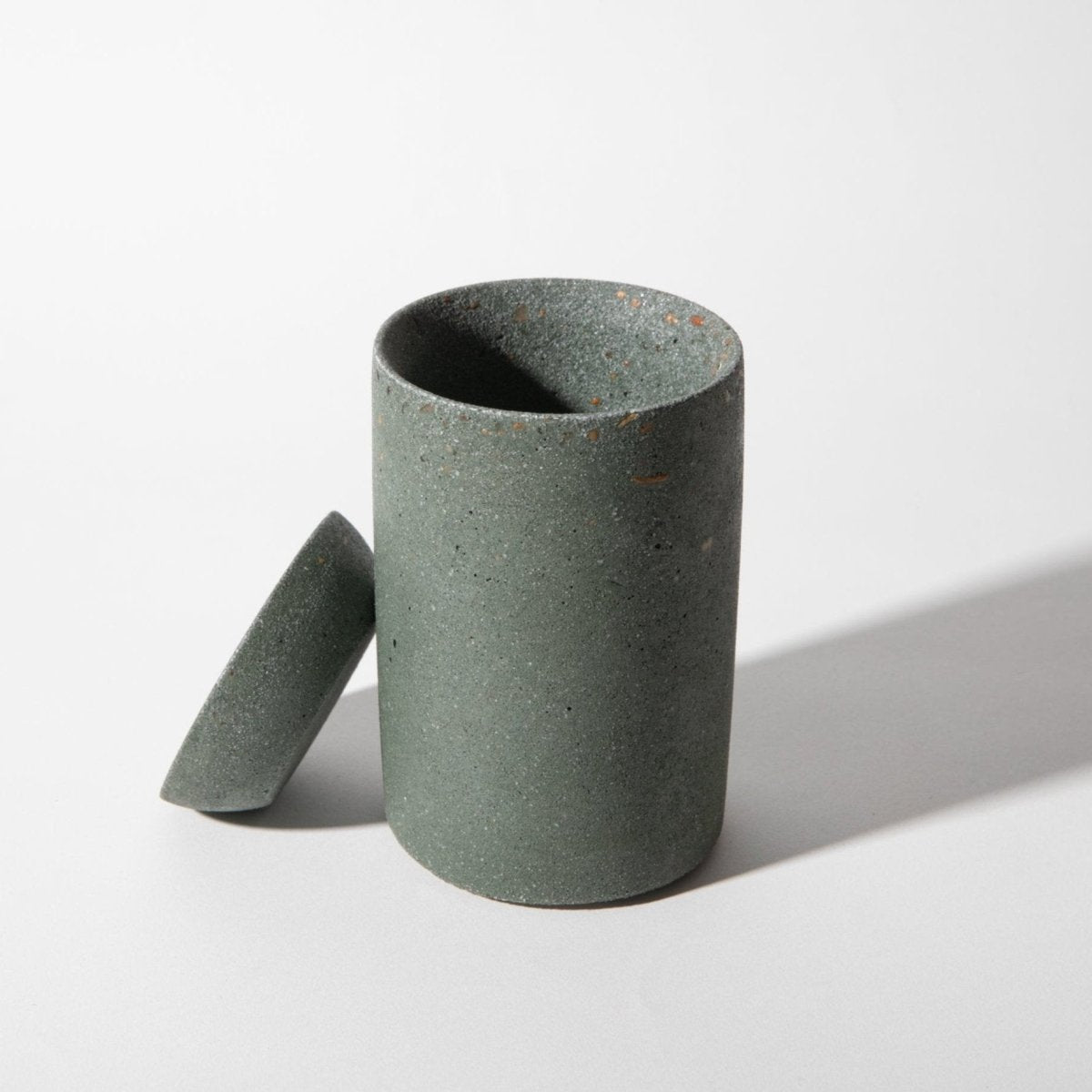 Pretti.Cool Cotton Swab Holder | Dark Green Terrazzo - lily & onyx