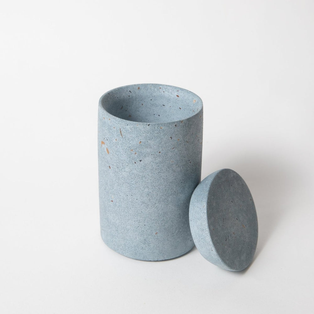 Pretti.Cool Cotton Swab Holder | Light Blue Terrazzo - lily & onyx