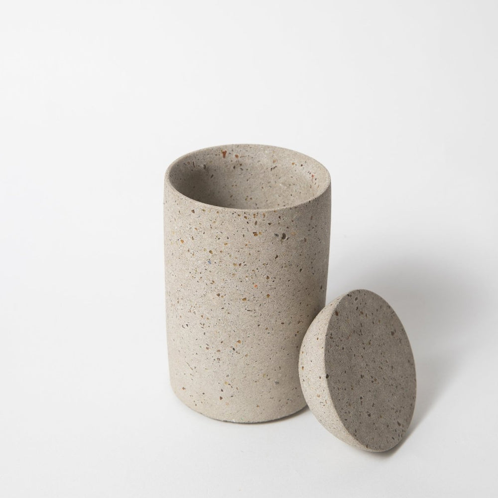 Pretti.Cool Cotton Swab Holder | Natural Terrazzo - lily & onyx