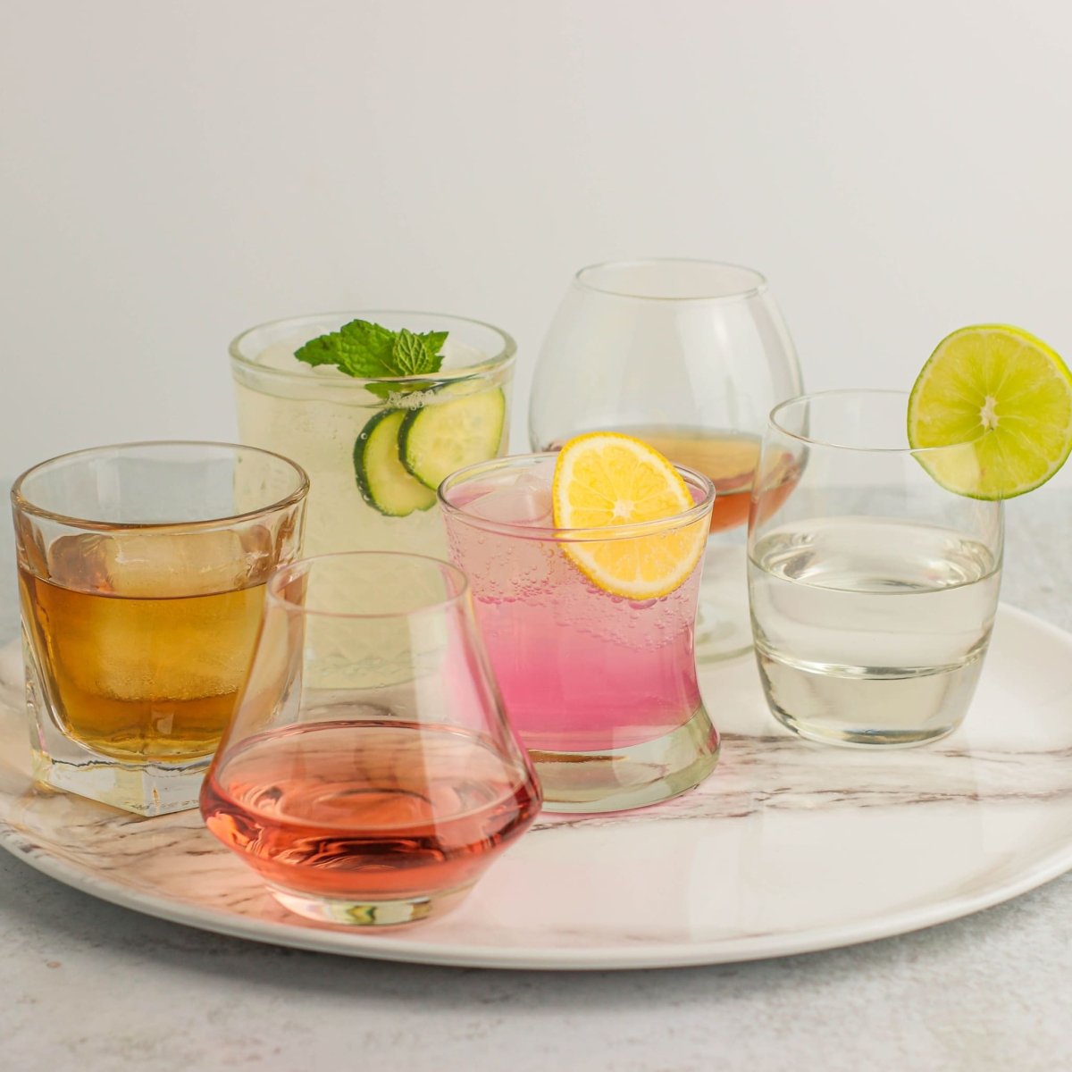 Libbey Craft Spirits Assorted Drinkware Glasses, Set of 6 - lily & onyx