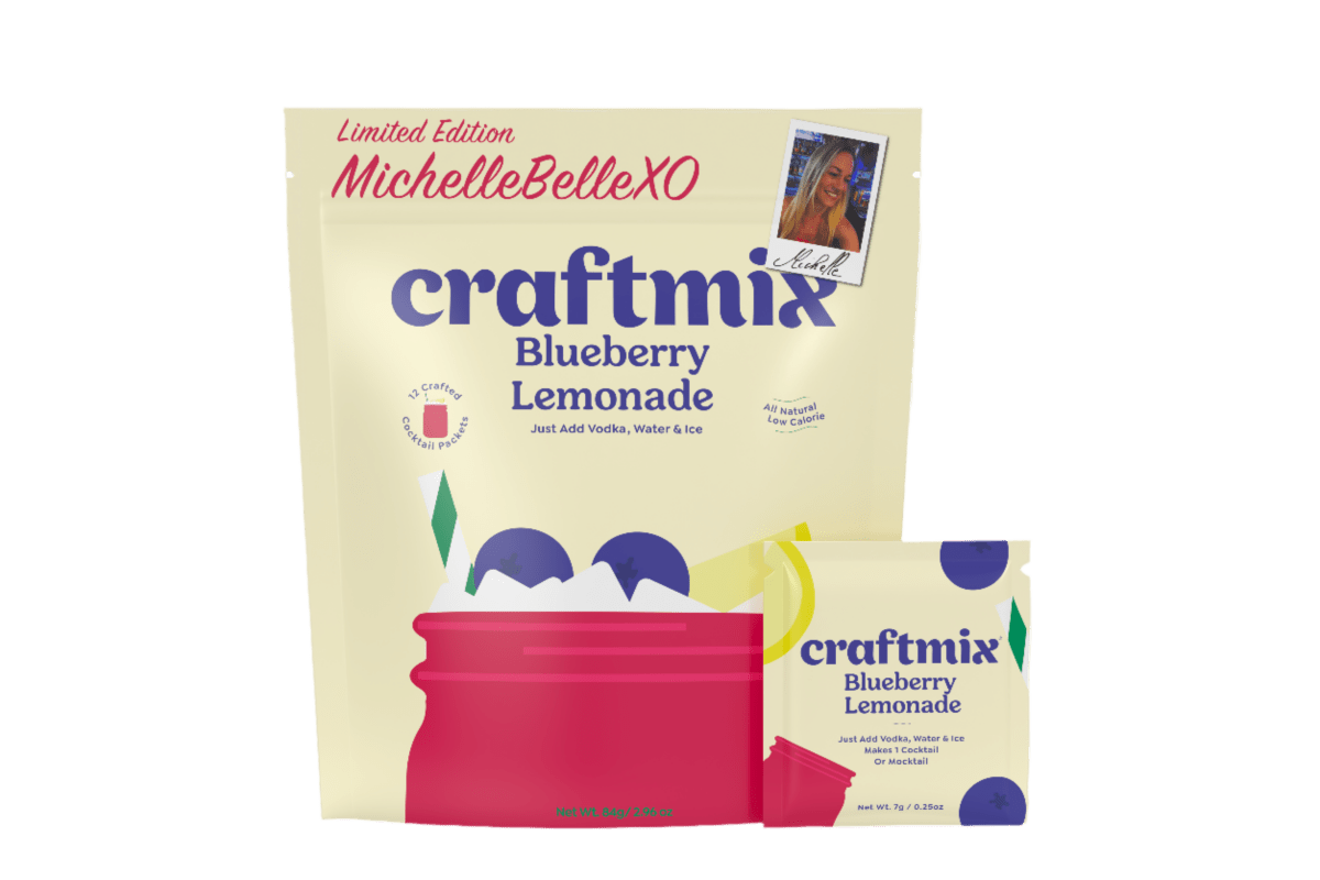 Craftmix Blueberry Lemonade Cocktail Mixer - Single - Serve Drink Mix Packets - 36 Pack
