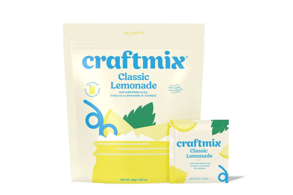 Craftmix Classic Lemonade Cocktail Mixer - Single - Serve Drink Mix Packets - 24 Pack