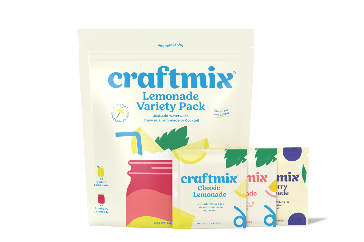 Craftmix Lemonade Variety Pack Cocktail Mixer - Single - Serve Drink Mix Packets - 36 Pack