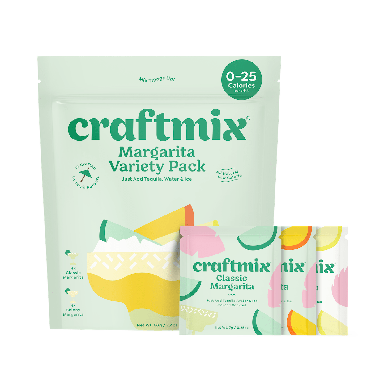 Craftmix Margarita Variety Pack Cocktail Mixer - Single - Serve Drink Mix Packets - 12 Pack