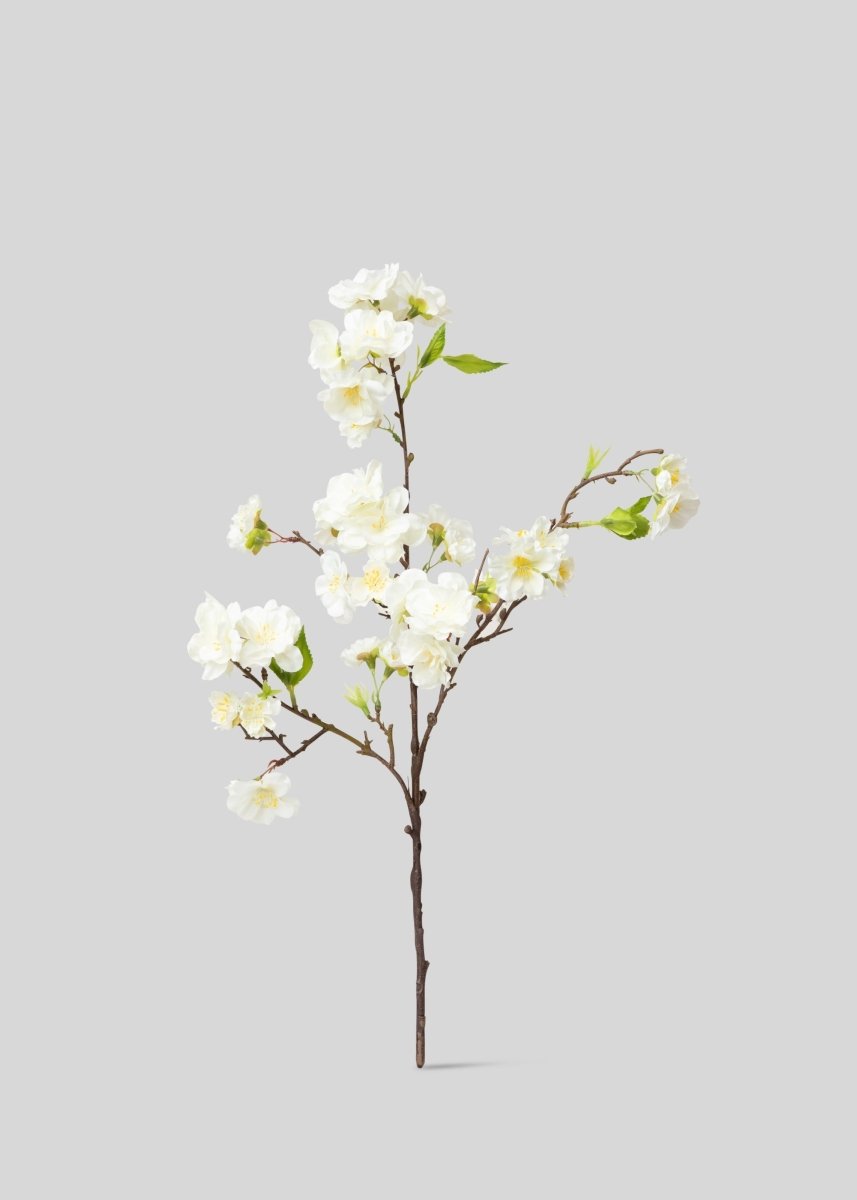 Afloral Cream Artificial Cherry Blossom Branch Pick - 18" - lily & onyx