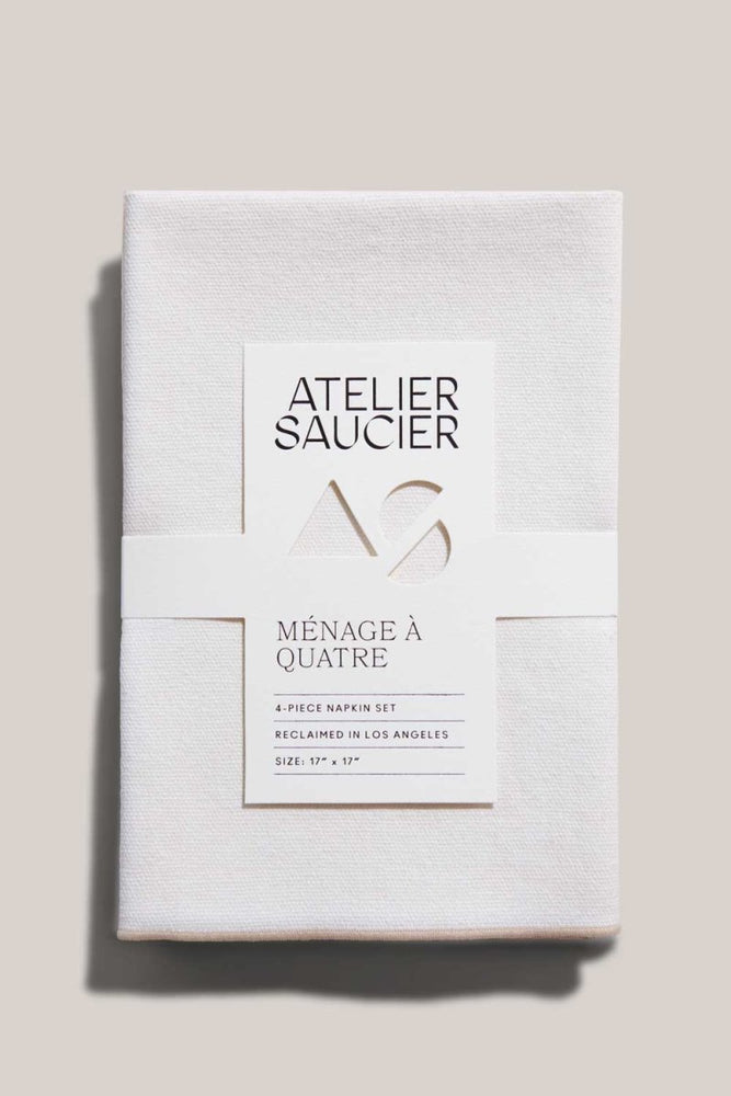 
                      
                        ATELIER SAUCIER Cream Burlap Crème Napkins | Set of 4 - lily & onyx
                      
                    