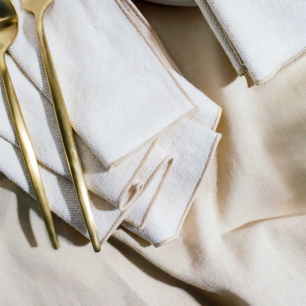 ATELIER SAUCIER Cream Burlap Crème Napkins | Set of 4 - lily & onyx