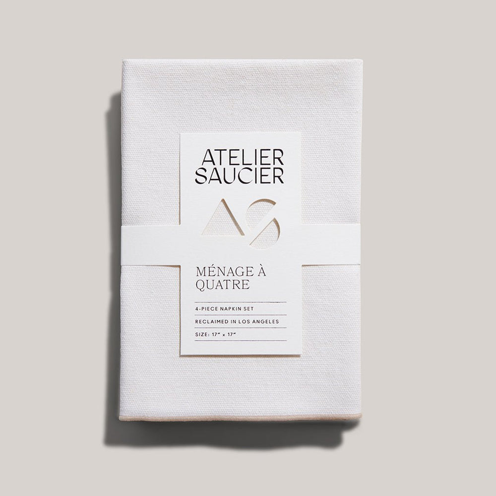 ATELIER SAUCIER Cream Burlap Crème Napkins | Set of 4 - lily & onyx