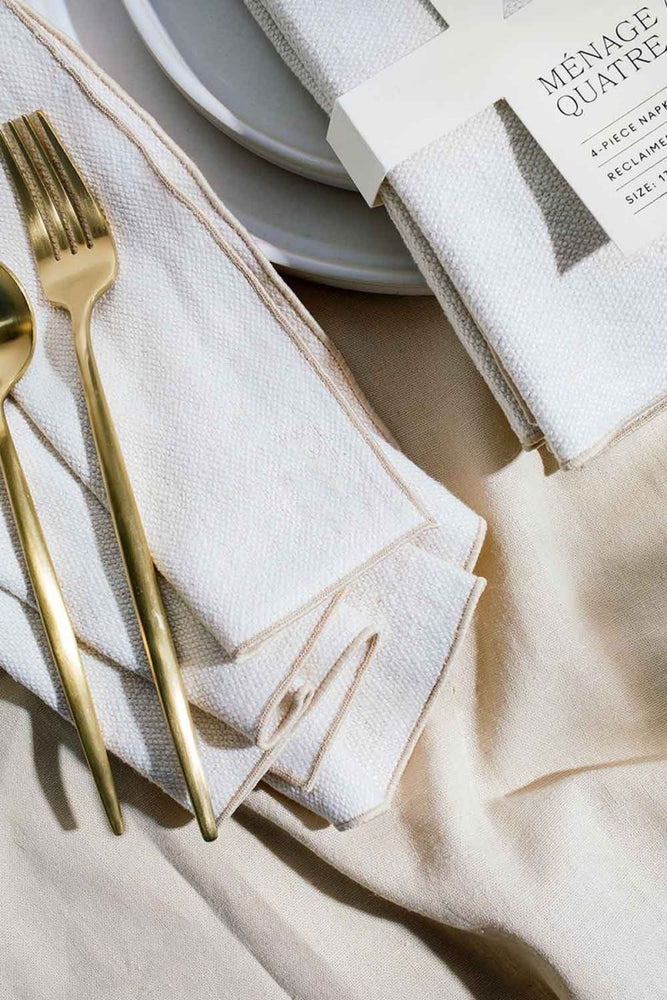 
                      
                        ATELIER SAUCIER Cream Burlap Crème Napkins | Set of 4 - lily & onyx
                      
                    