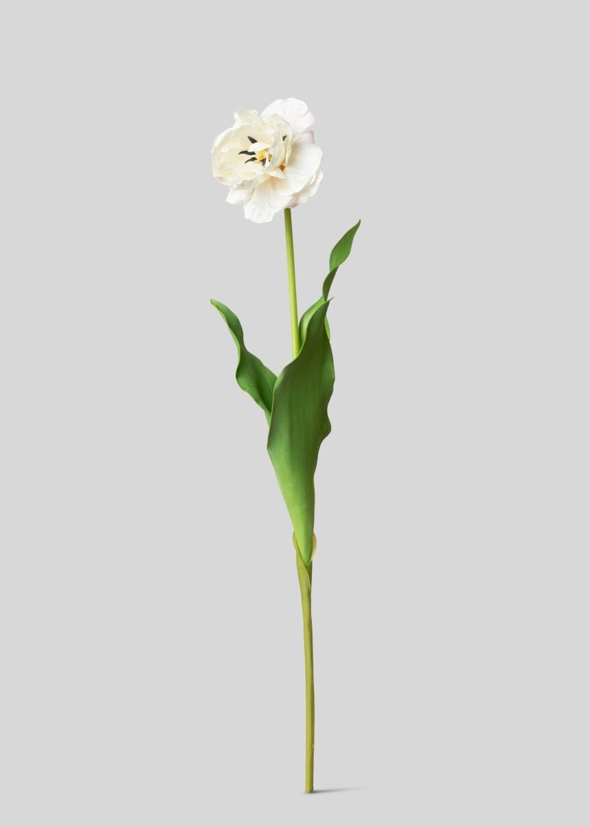 Afloral Cream Fake Real Touch Double Tulip Flower - 26" - lily & onyx
