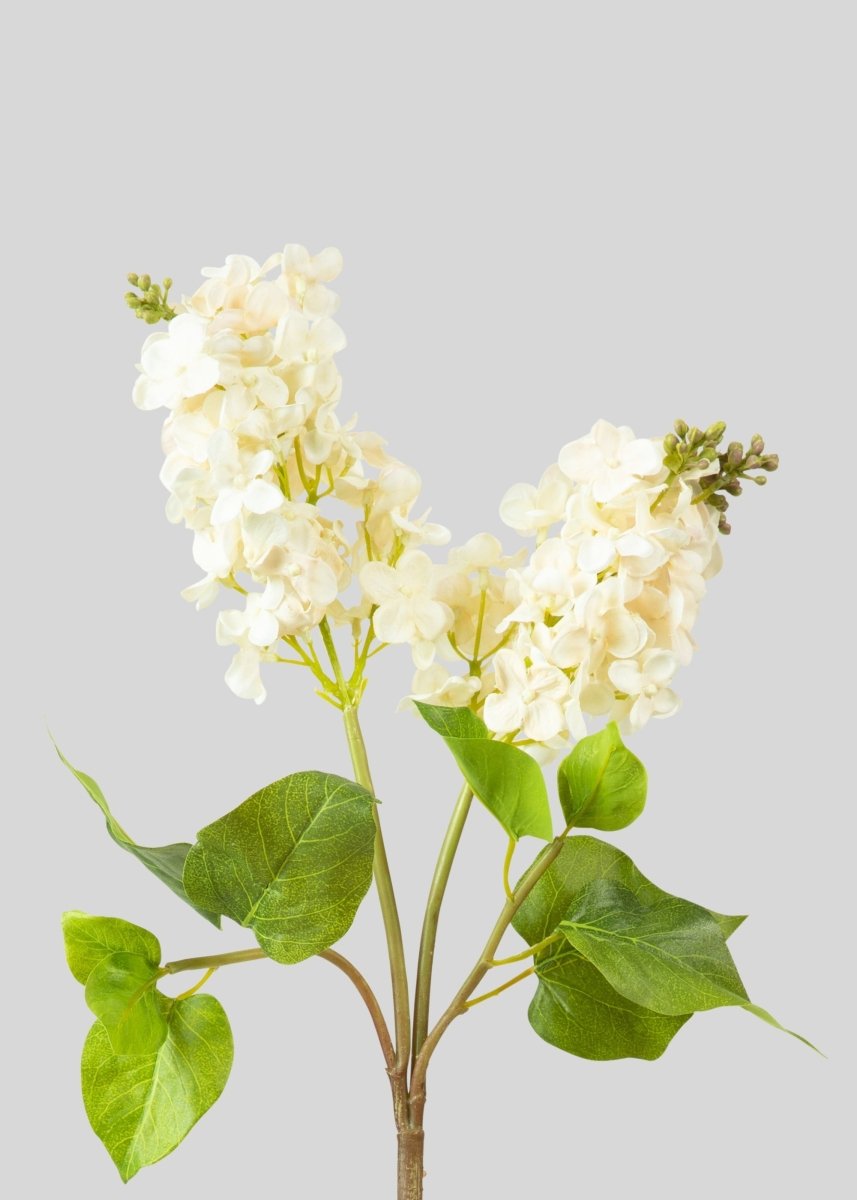 Afloral Cream Fake Real Touch Lilac Blooming Branch - 27.5" - lily & onyx