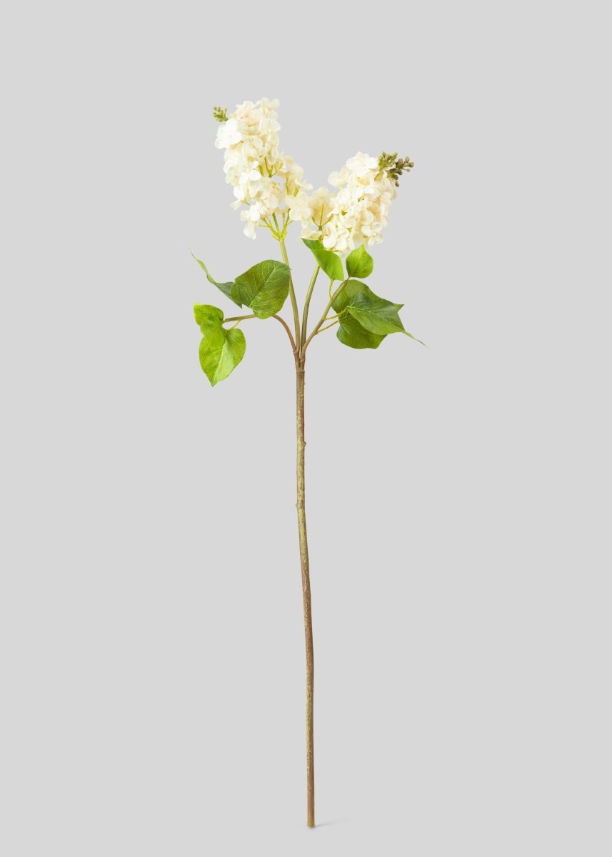 Afloral Cream Fake Real Touch Lilac Blooming Branch - 27.5" - lily & onyx