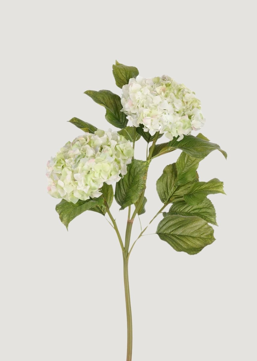 Afloral Cream Green Faux Hydrangea Branch - 36