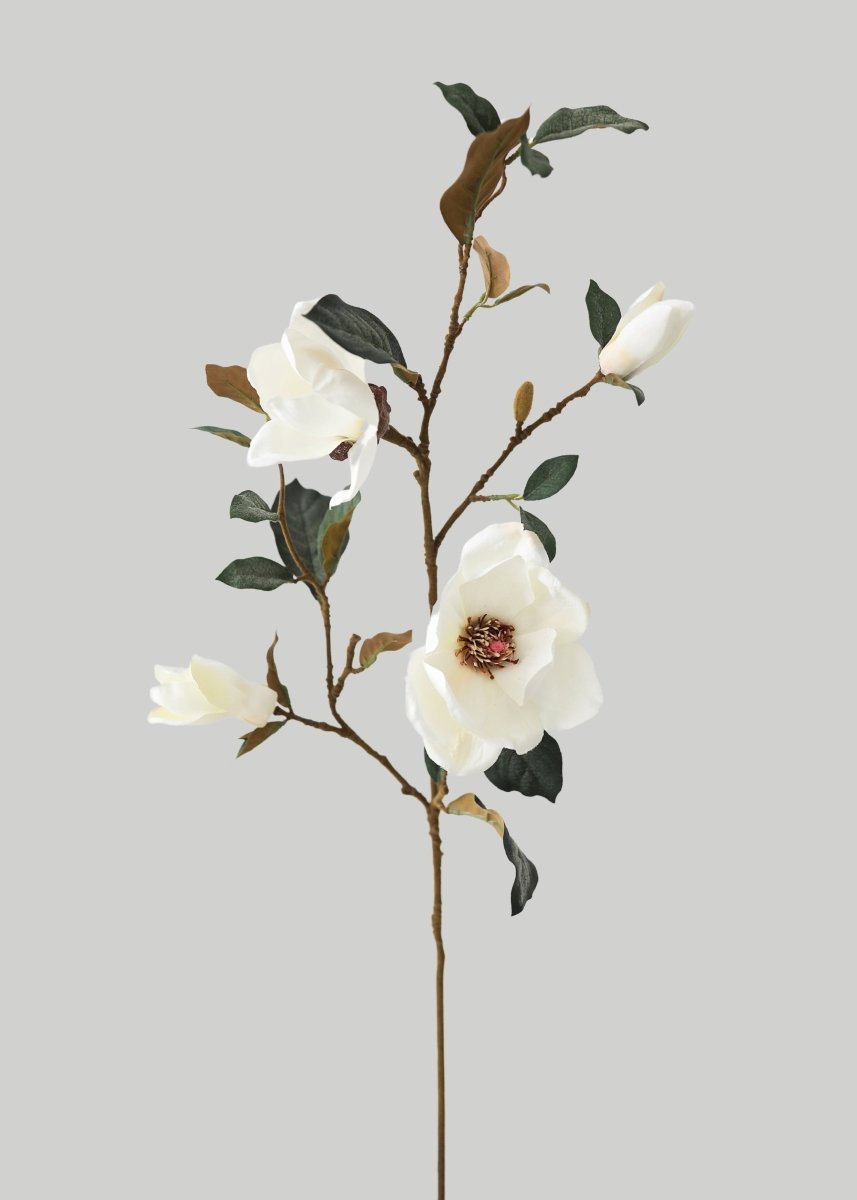 Afloral Cream Magnolia Fake Flower Branch - 35" - lily & onyx