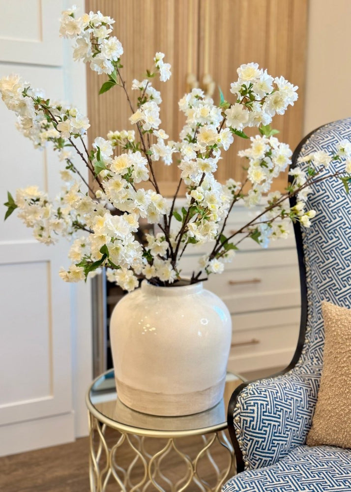 Afloral Cream White Artificial Cherry Blossom Branch - 36" - lily & onyx