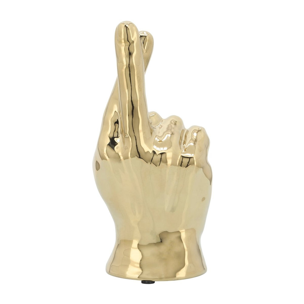 
                      
                        Sagebrook Home Crossing Fingers Decorative Figurine, 8" - Gold - lily & onyx
                      
                    