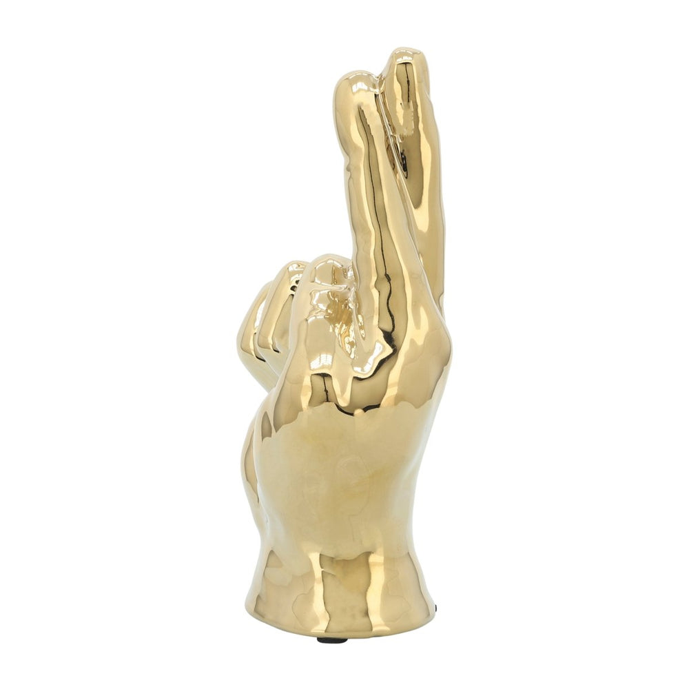 
                      
                        Sagebrook Home Crossing Fingers Decorative Figurine, 8" - Gold - lily & onyx
                      
                    