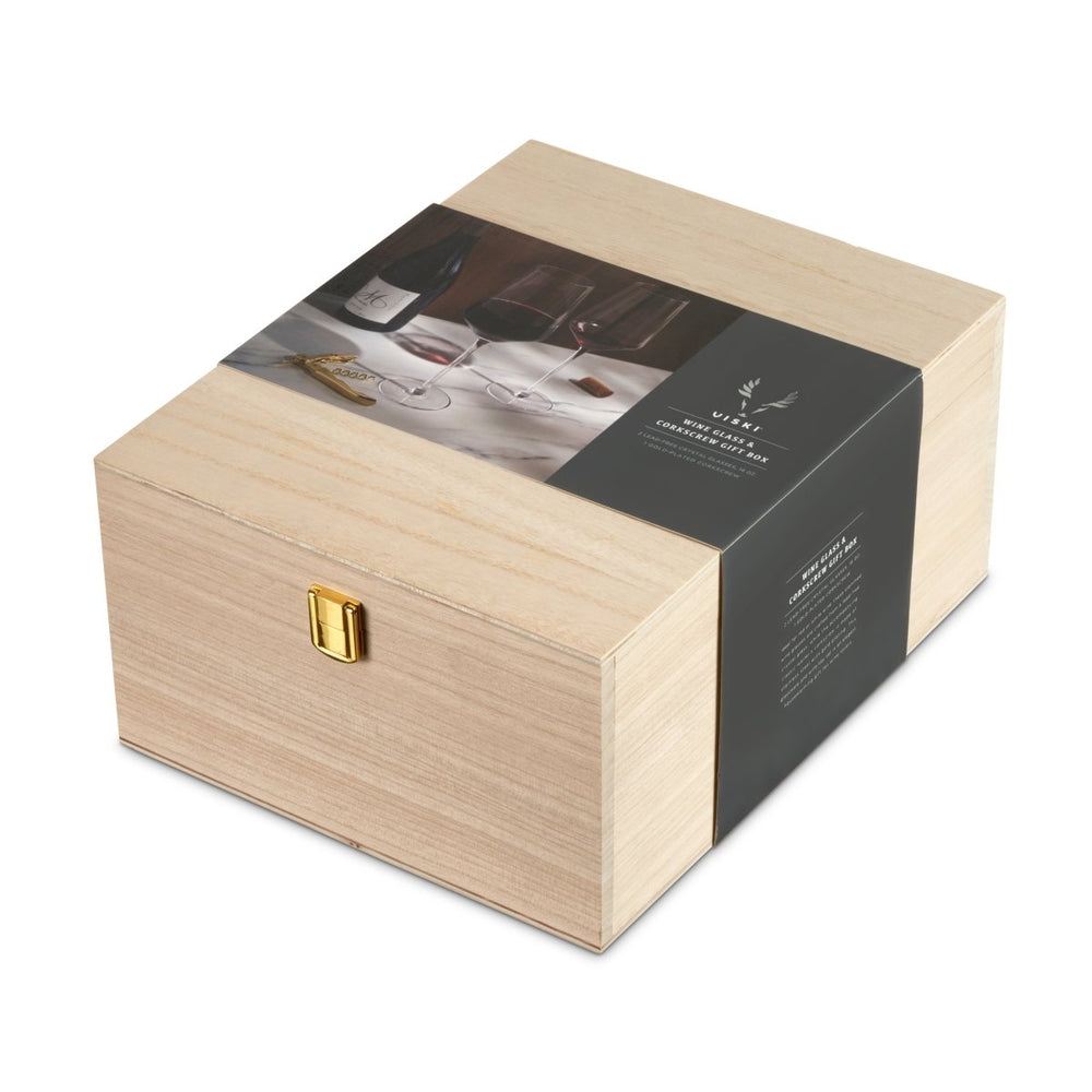 
                      
                        Viski Crystal Bordeaux Glasses & Gold Corkscrew Gift Box Set - lily & onyx
                      
                    