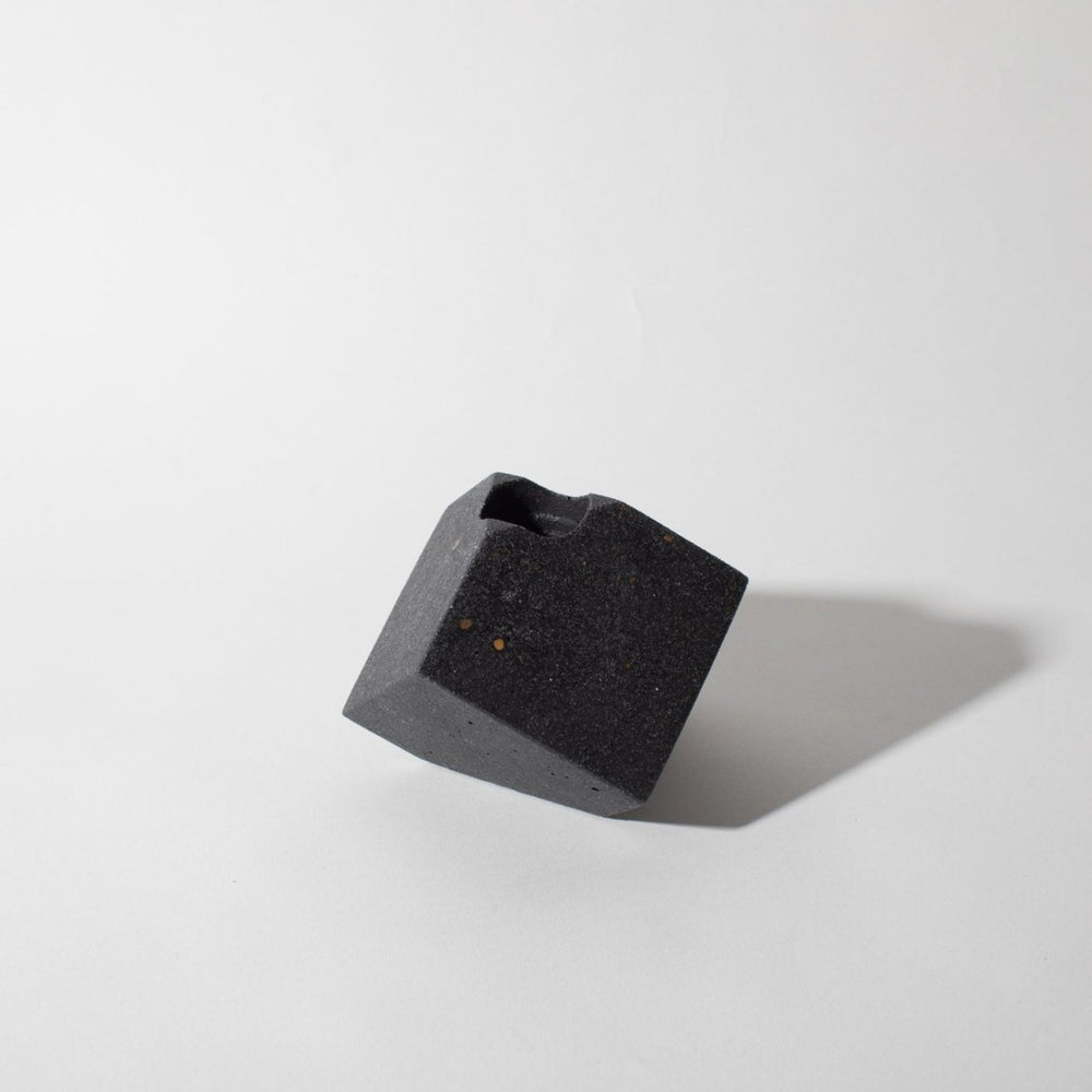 Pretti.Cool Cube Candlestick Holder | Black Terrazzo - lily & onyx