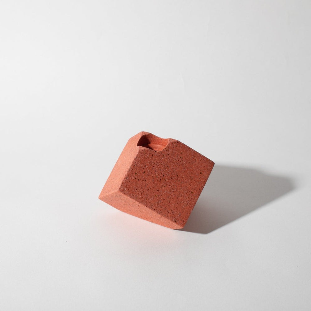 Pretti.Cool Cube Candlestick Holder | Coral Terrazzo - lily & onyx