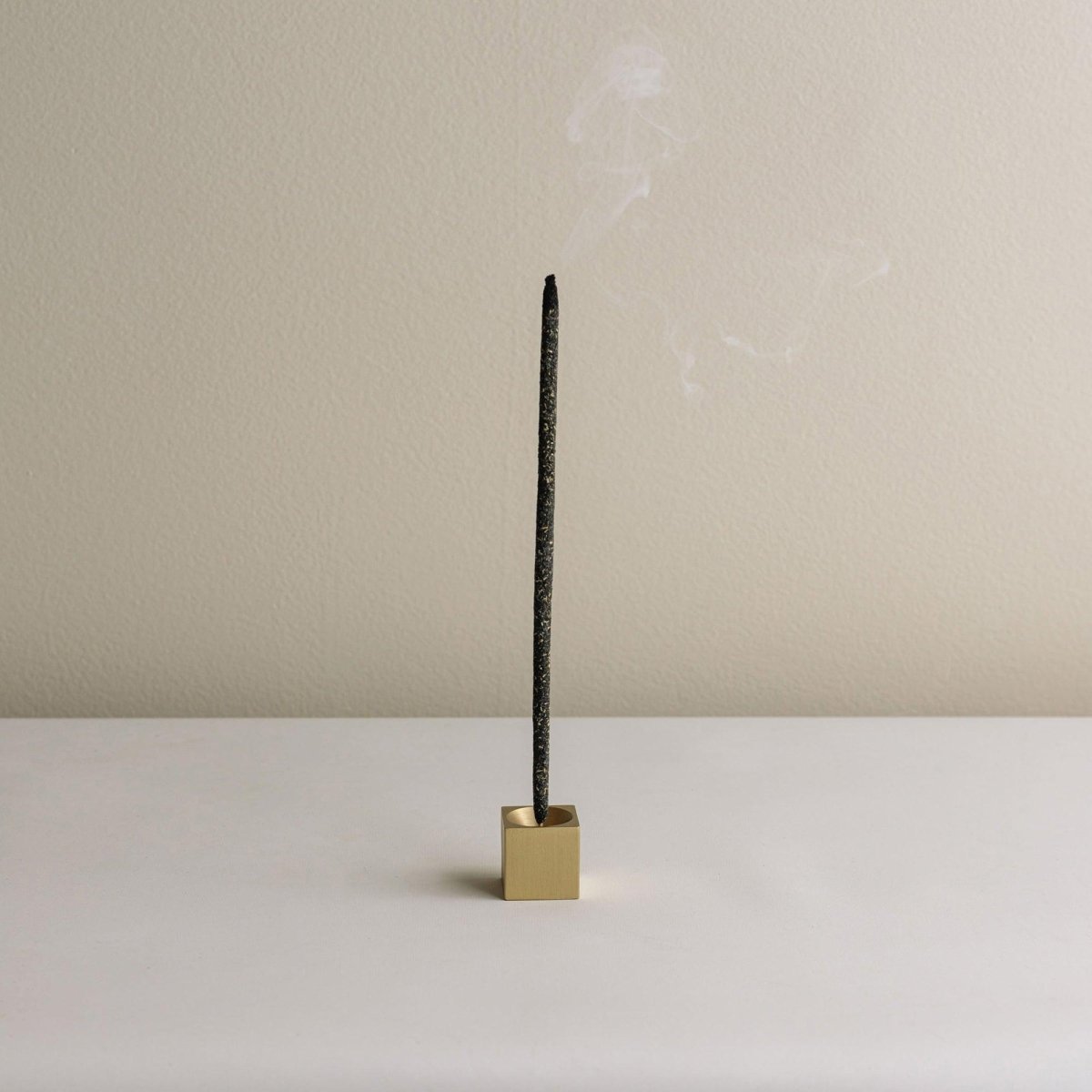 CEDAR AND MYRRH Cubic Brass Incense Holder
