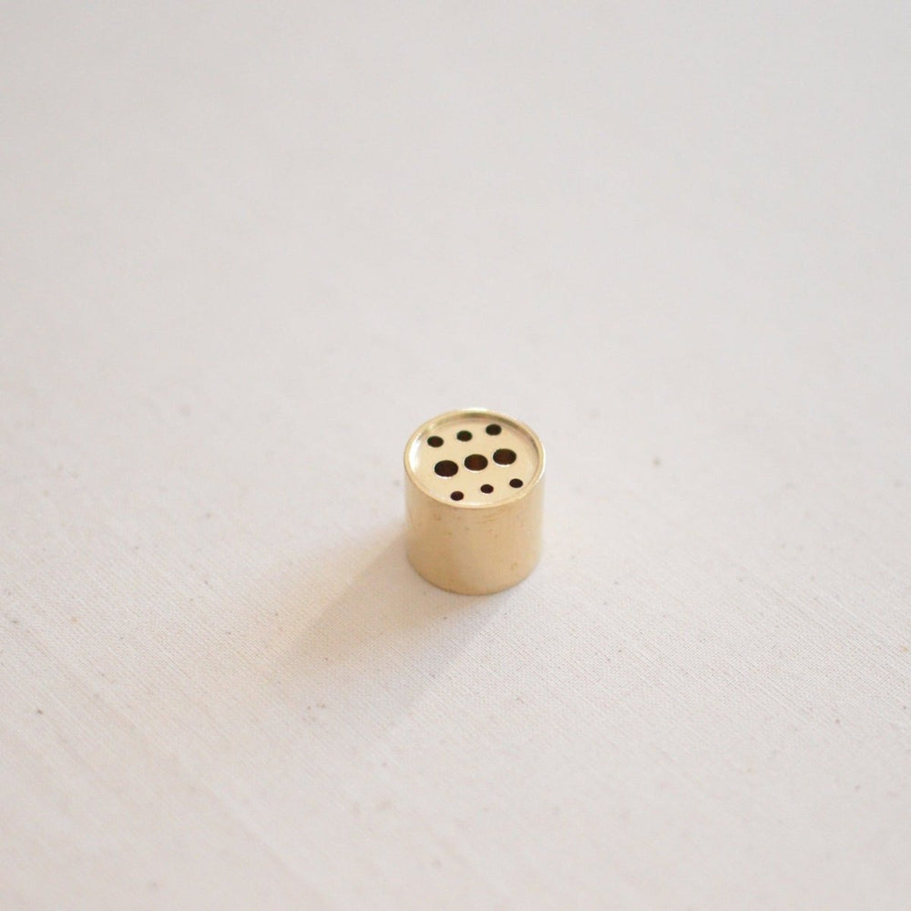 CEDAR AND MYRRH Cylinder Brass Incense Holder - lily & onyx