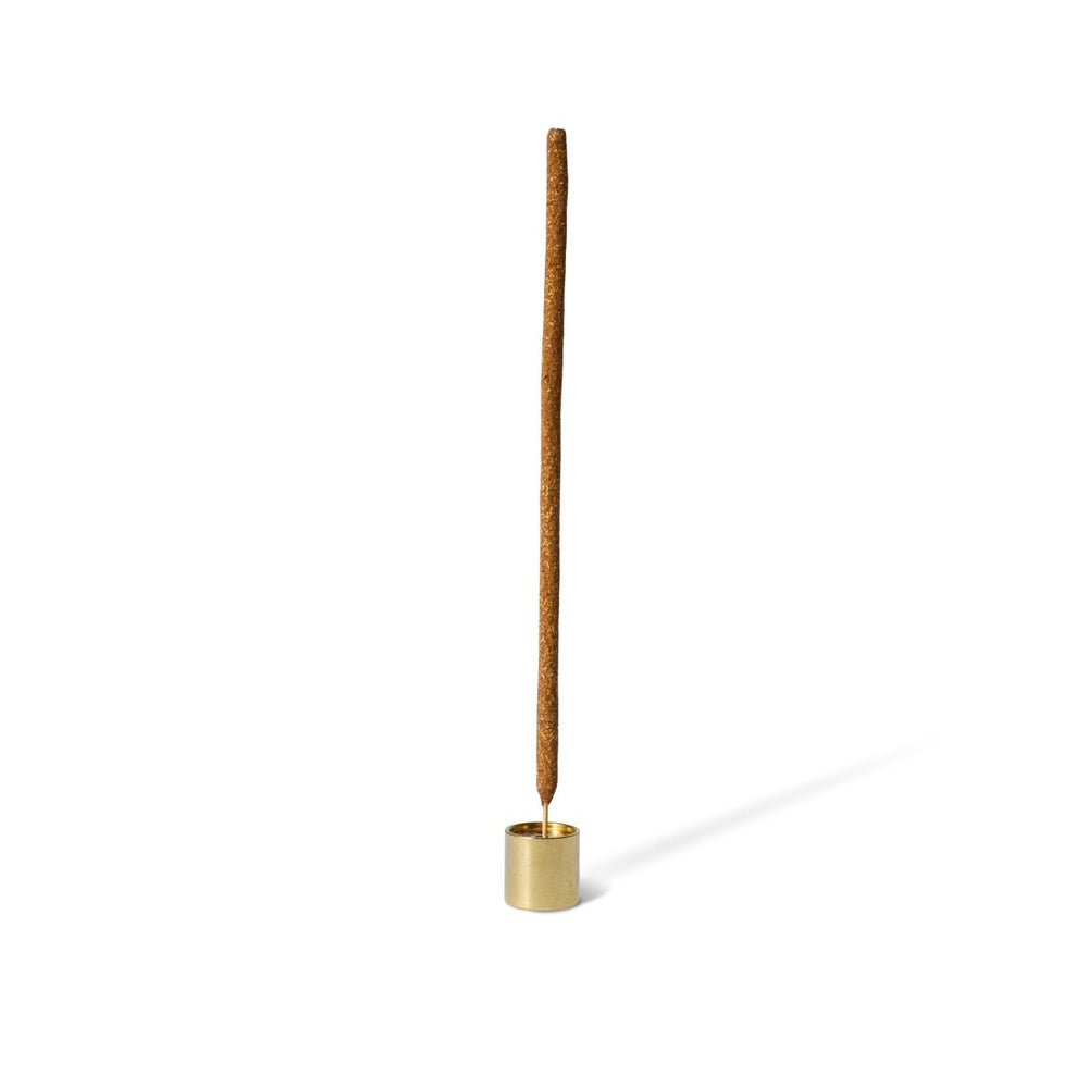 CEDAR AND MYRRH Cylinder Brass Incense Holder - lily & onyx