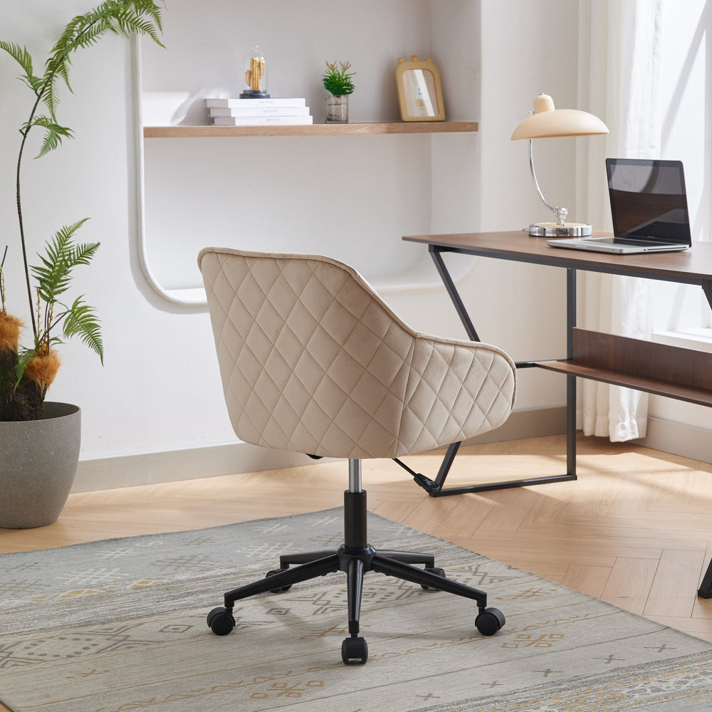
                      
                        Light Camel Quilted Velvet Office Desk Chair
                      
                    