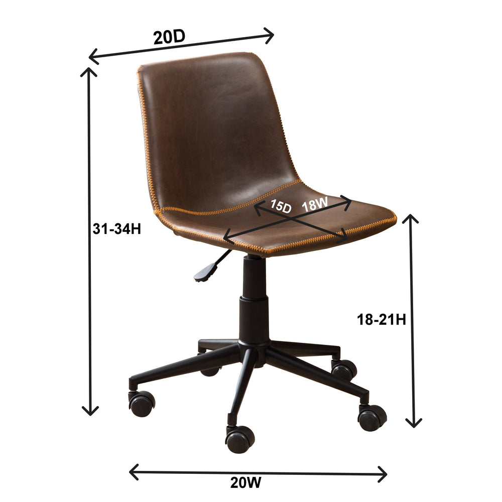 
                      
                        Cesena Faux Leather 360 Swivel Air Lift Office Chair, Antique Brown
                      
                    