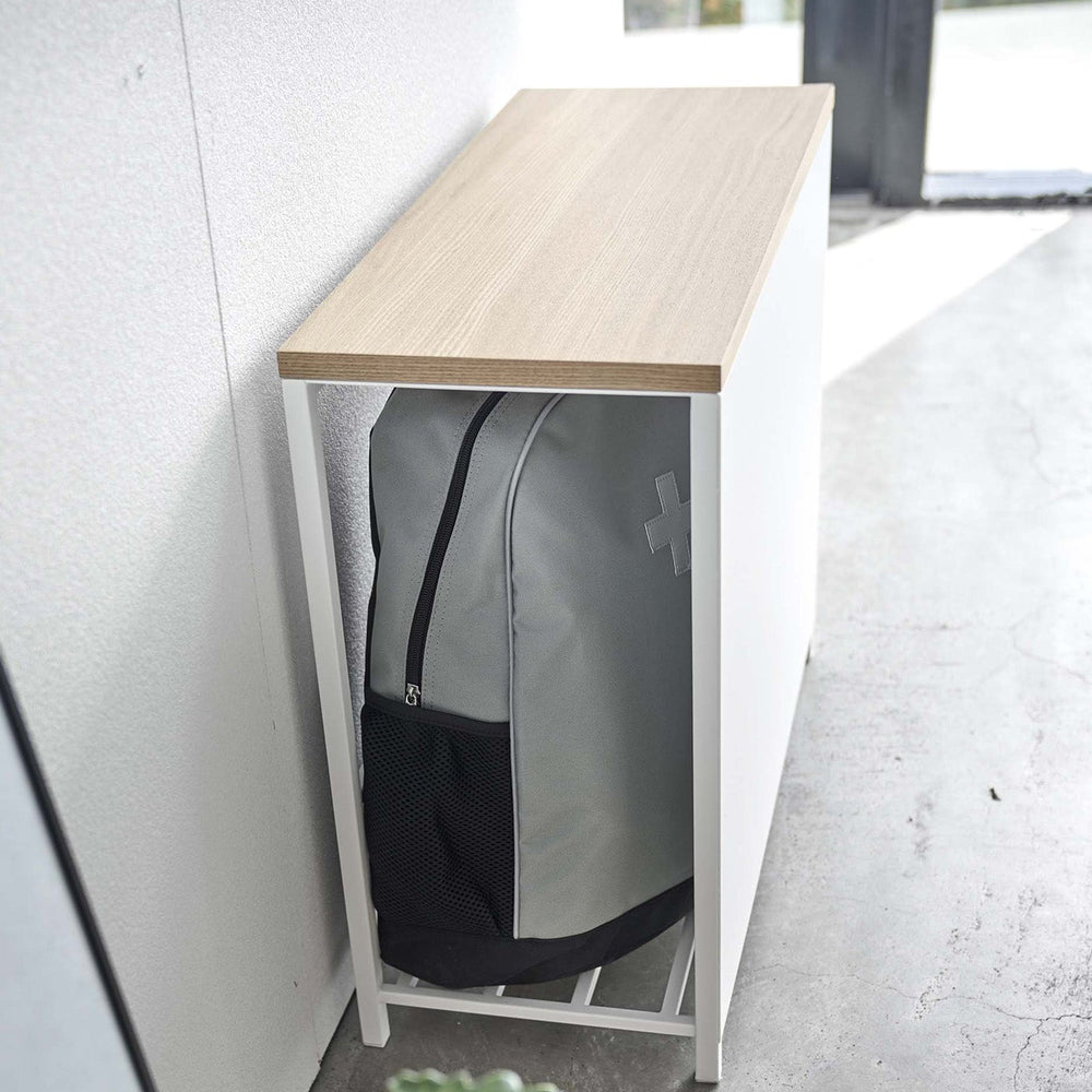 
                      
                        Entryway Storage Organizer + Bench, 18" H  - Steel + Wood
                      
                    