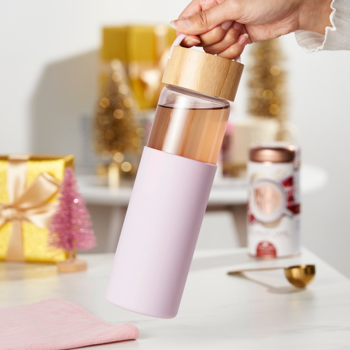 Pinky Up Tea Dana Glass Travel Mug in Lavender - lily & onyx