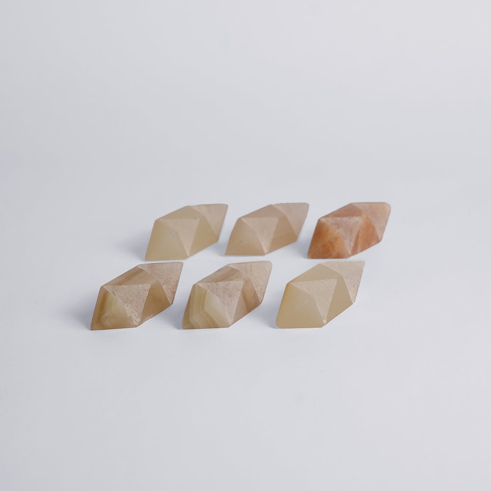 DAR Proyectos Burr Star Puzzle in Creamy Onyx | Handcarved Semi - Precious Stone Decorative Object
