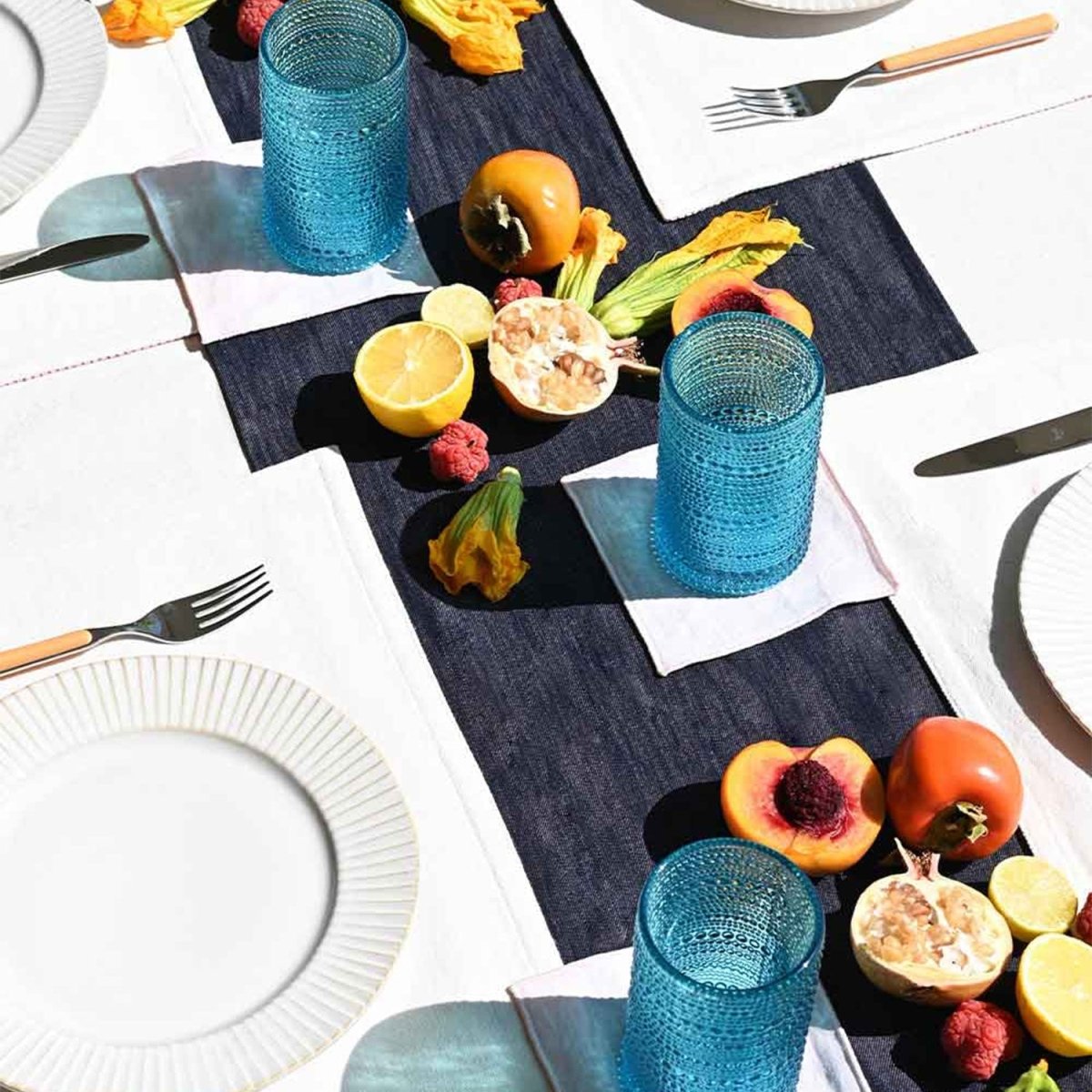 ATELIER SAUCIER Dark Denim Table Runner - lily & onyx