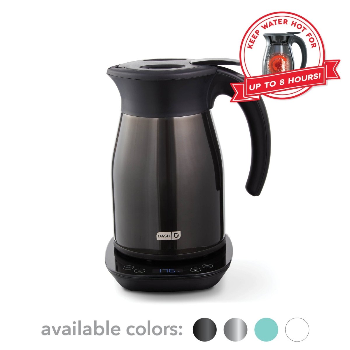 Dash Dash Insulated Electric Kettle 1.7L - Stainless Steel Temperature Control