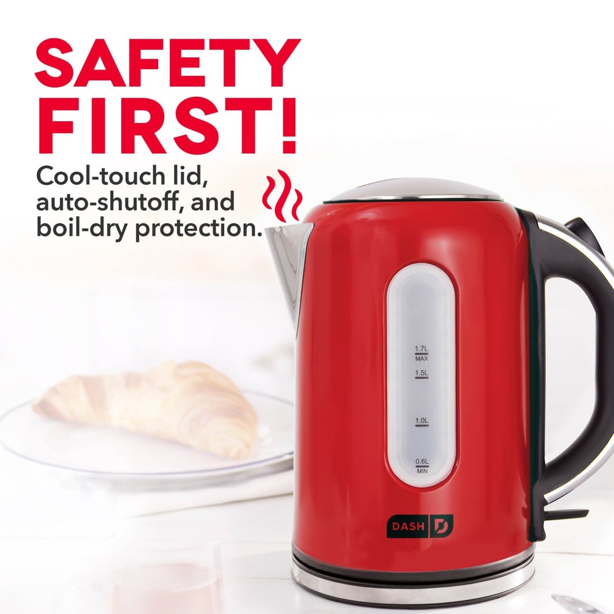 Dash Dash Rapid Electric Kettle 1.7L - Cordless with Auto Shut - Off