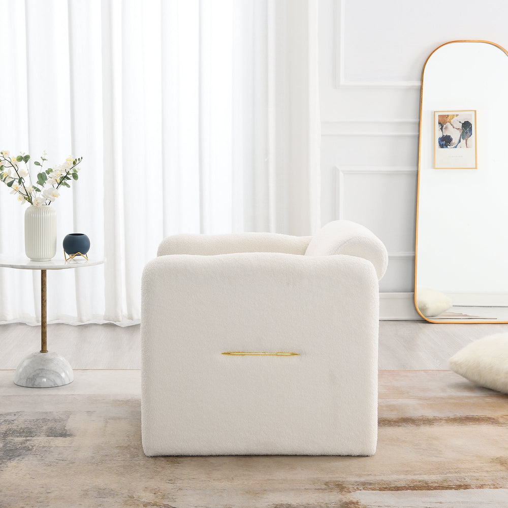 
                      
                        Modern Teddy Cloud Arm Chair, White
                      
                    
