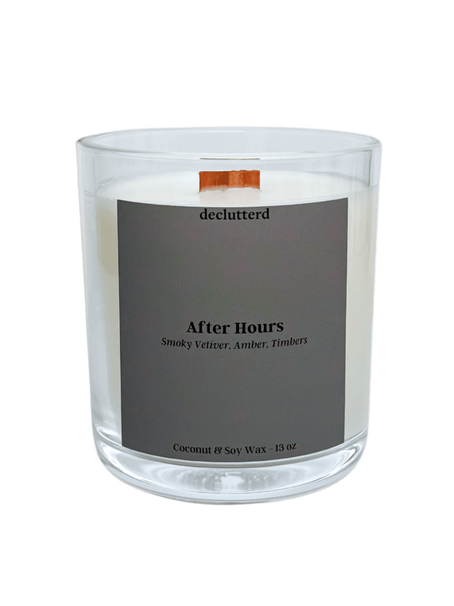 declutterd After Hours Wood Wick Candle - Vetiver Amber Vanilla - 8oz/13oz